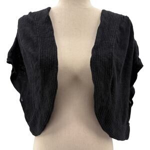 Lane Bryant black linen Shrug Sweater women's plus size 14 16 short crop length